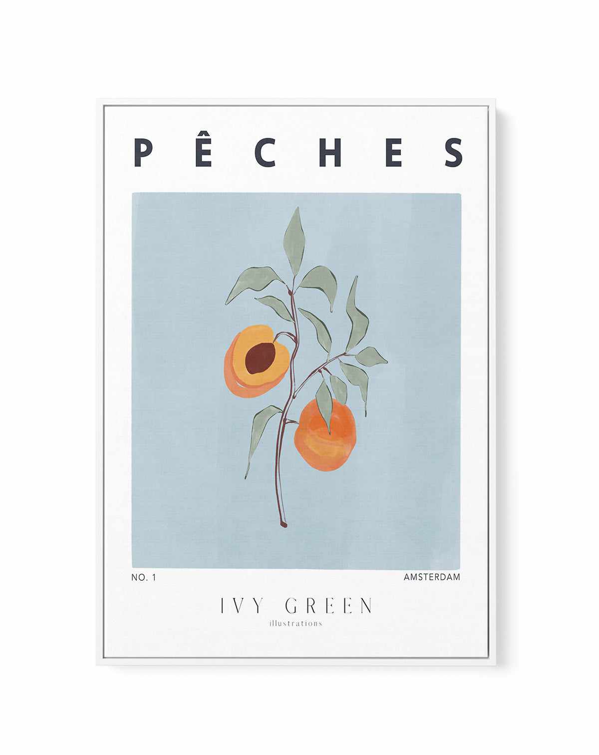 Peaches by Ivy Green Illustrations | Framed Canvas Art Print