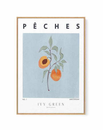 Peaches by Ivy Green Illustrations | Framed Canvas Art Print from Olive et Oriel where you can shop wallpaper and artworks online