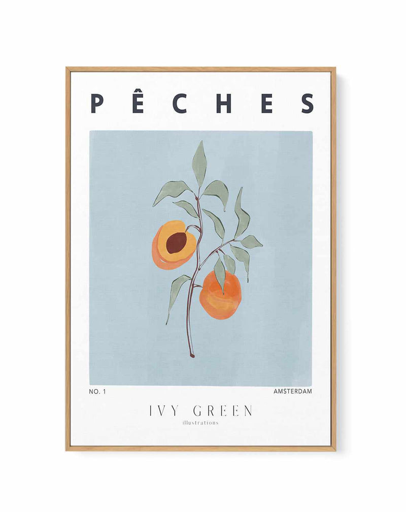 Peaches by Ivy Green Illustrations | Framed Canvas Art Print