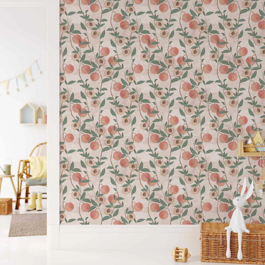 Peaches Wallpaper-Wallpaper-Buy Kids Removable Wallpaper Online Our Custom Made Children√¢‚Ç¨‚Ñ¢s Wallpapers Are A Fun Way To Decorate And Enhance Boys Bedroom Decor And Girls Bedrooms They Are An Amazing Addition To Your Kids Bedroom Walls Our Collection of Kids Wallpaper Is Sure To Transform Your Kids Rooms Interior Style From Pink Wallpaper To Dinosaur Wallpaper Even Marble Wallpapers For Teen Boys Shop Peel And Stick Wallpaper Online Today With Olive et Oriel
