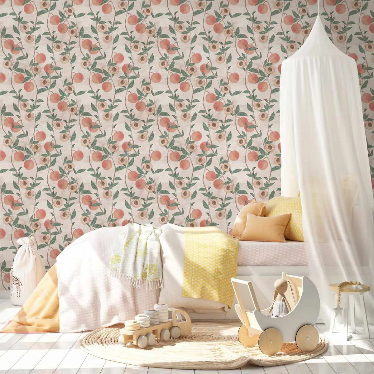 Peaches Wallpaper-Wallpaper-Buy Kids Removable Wallpaper Online Our Custom Made Children√¢‚Ç¨‚Ñ¢s Wallpapers Are A Fun Way To Decorate And Enhance Boys Bedroom Decor And Girls Bedrooms They Are An Amazing Addition To Your Kids Bedroom Walls Our Collection of Kids Wallpaper Is Sure To Transform Your Kids Rooms Interior Style From Pink Wallpaper To Dinosaur Wallpaper Even Marble Wallpapers For Teen Boys Shop Peel And Stick Wallpaper Online Today With Olive et Oriel