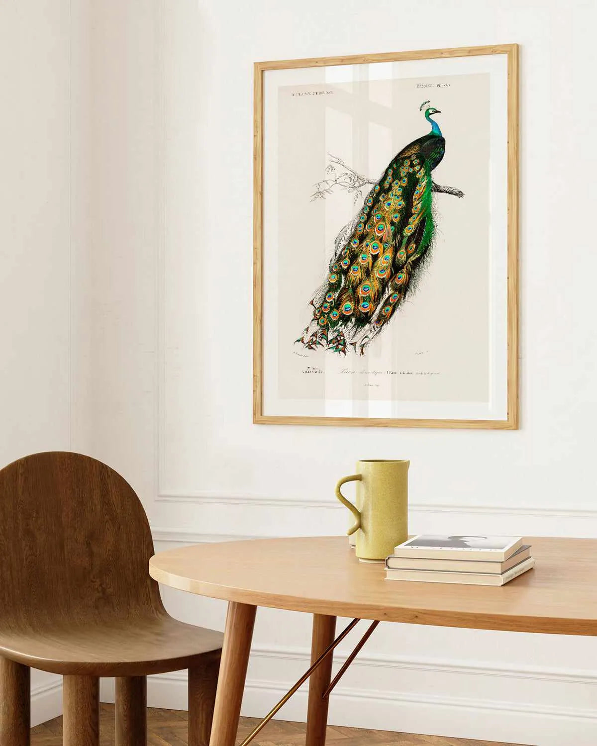 Peacock Vintage Illustration Art Print from Olive et Oriel where you can shop wallpaper and artworks online