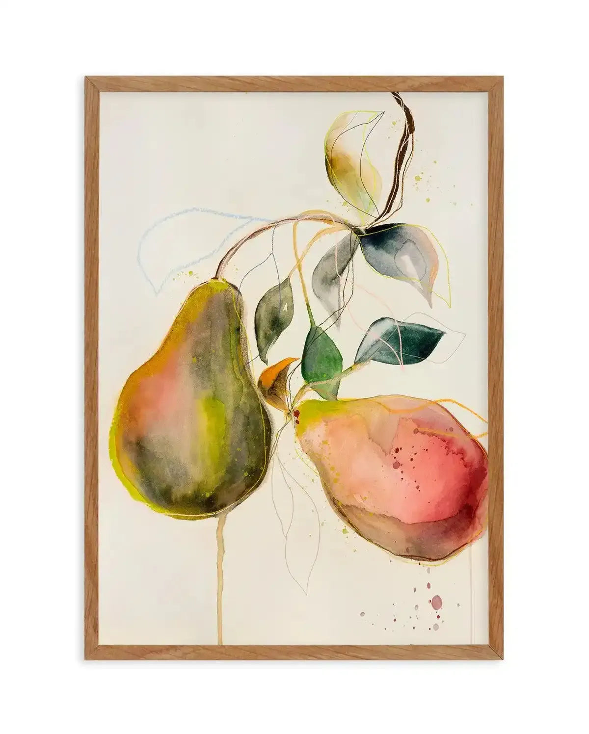 Pear by Leigh Viner Art Print-PRINT-Olive et Oriel-Leigh Viner-50x70 cm | 19.6" x 27.5"-Walnut-With White Border-Buy-Australian-Art-Prints-Online-with-Olive-et-Oriel-Your-Artwork-Specialists-Austrailia-Decorate-With-Coastal-Photo-Wall-Art-Prints-From-Our-Beach-House-Artwork-Collection-Fine-Poster-and-Framed-Artwork