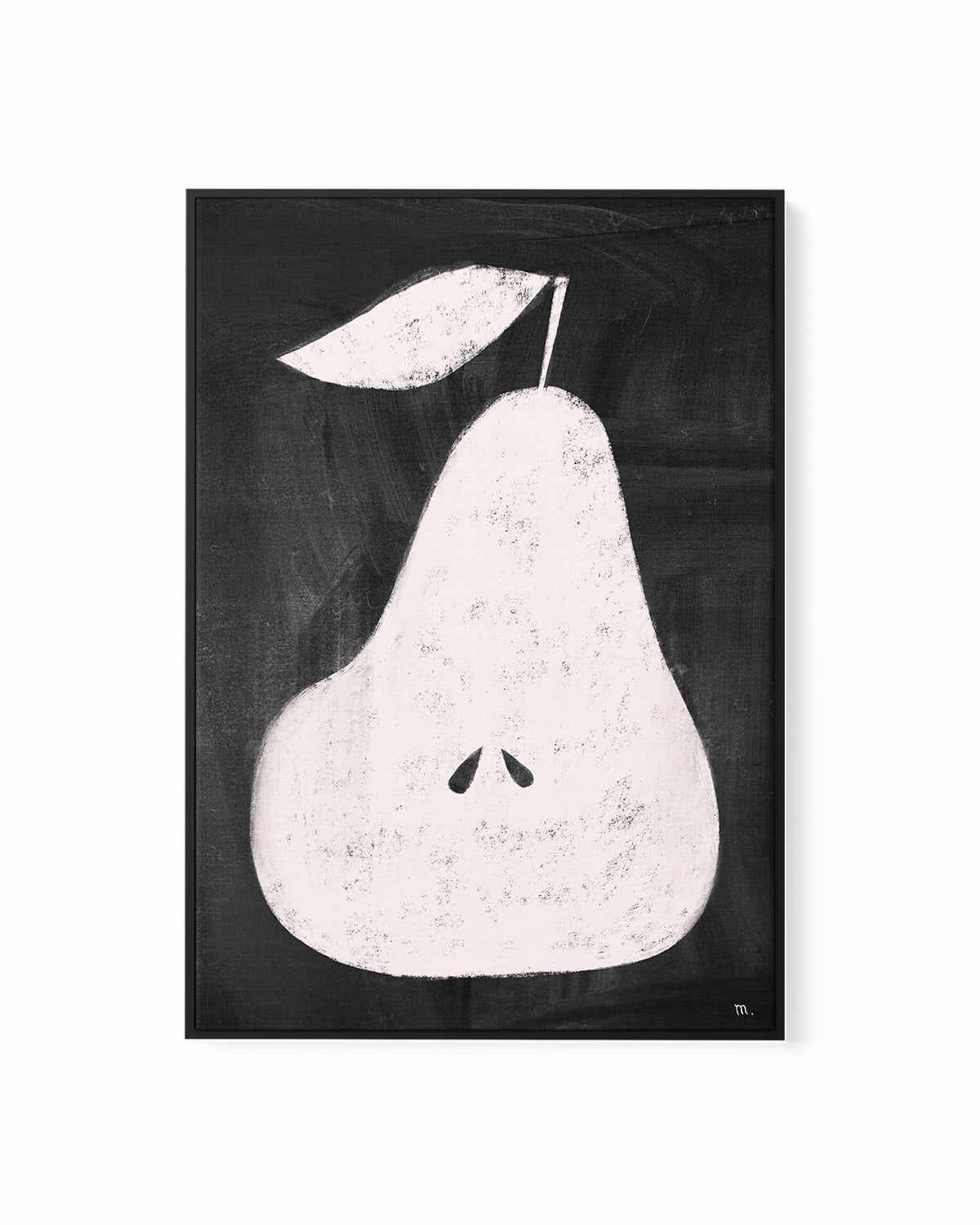 Pear on Blackboard by Marco Marella | Framed Canvas Art Print