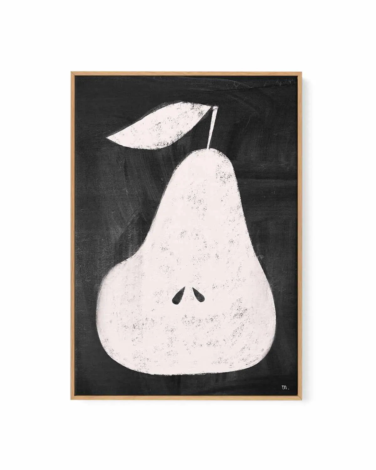 Pear on Blackboard by Marco Marella | Framed Canvas Art Print from Olive et Oriel where you can shop wallpaper and artworks online