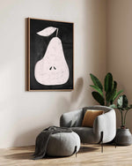 Pear on Blackboard by Marco Marella | Framed Canvas Art Print