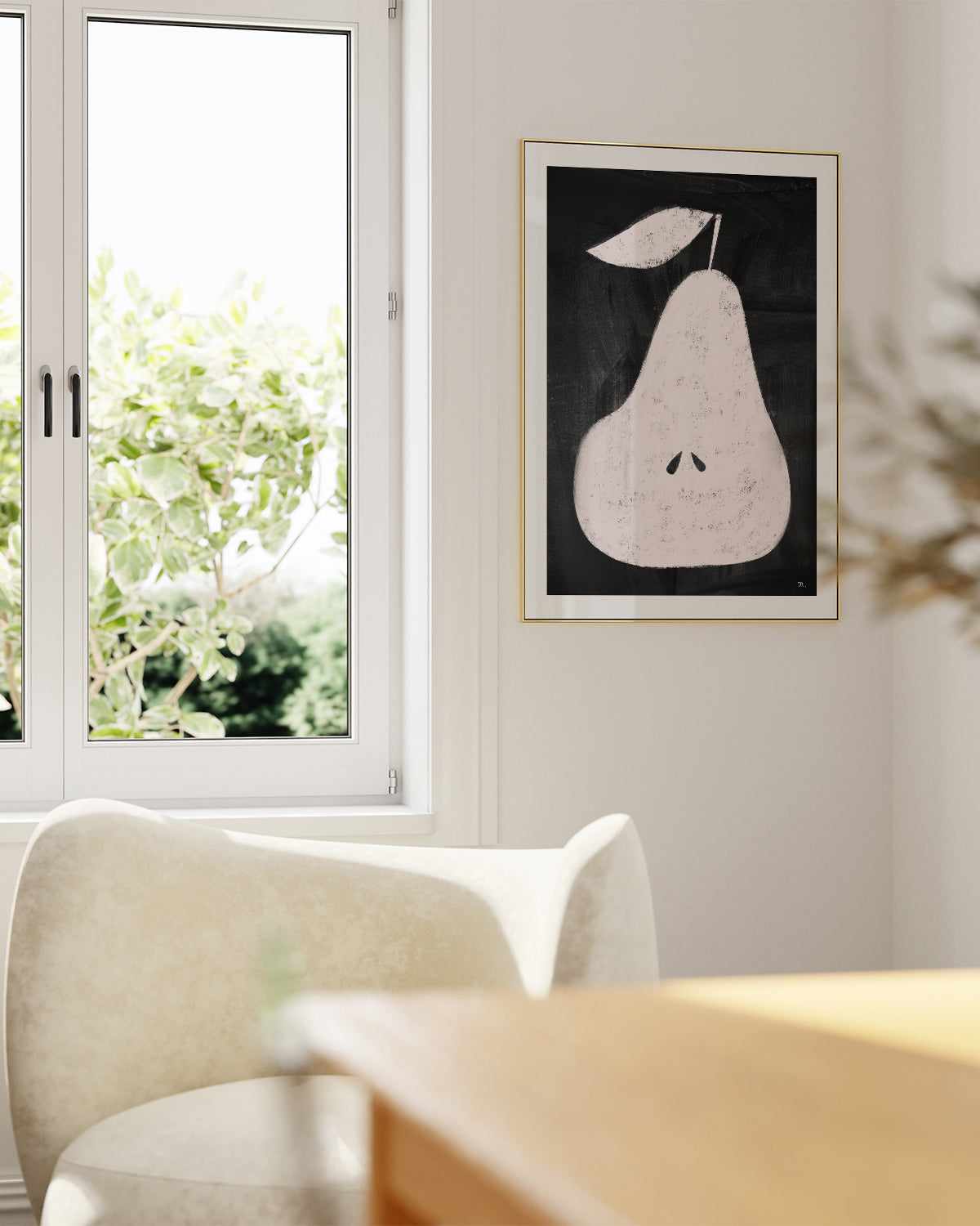 Pear on Blackboard by Marco Marella | Art Print