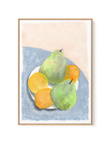 Pears 2 by Laura Page | Framed Canvas Wall Art