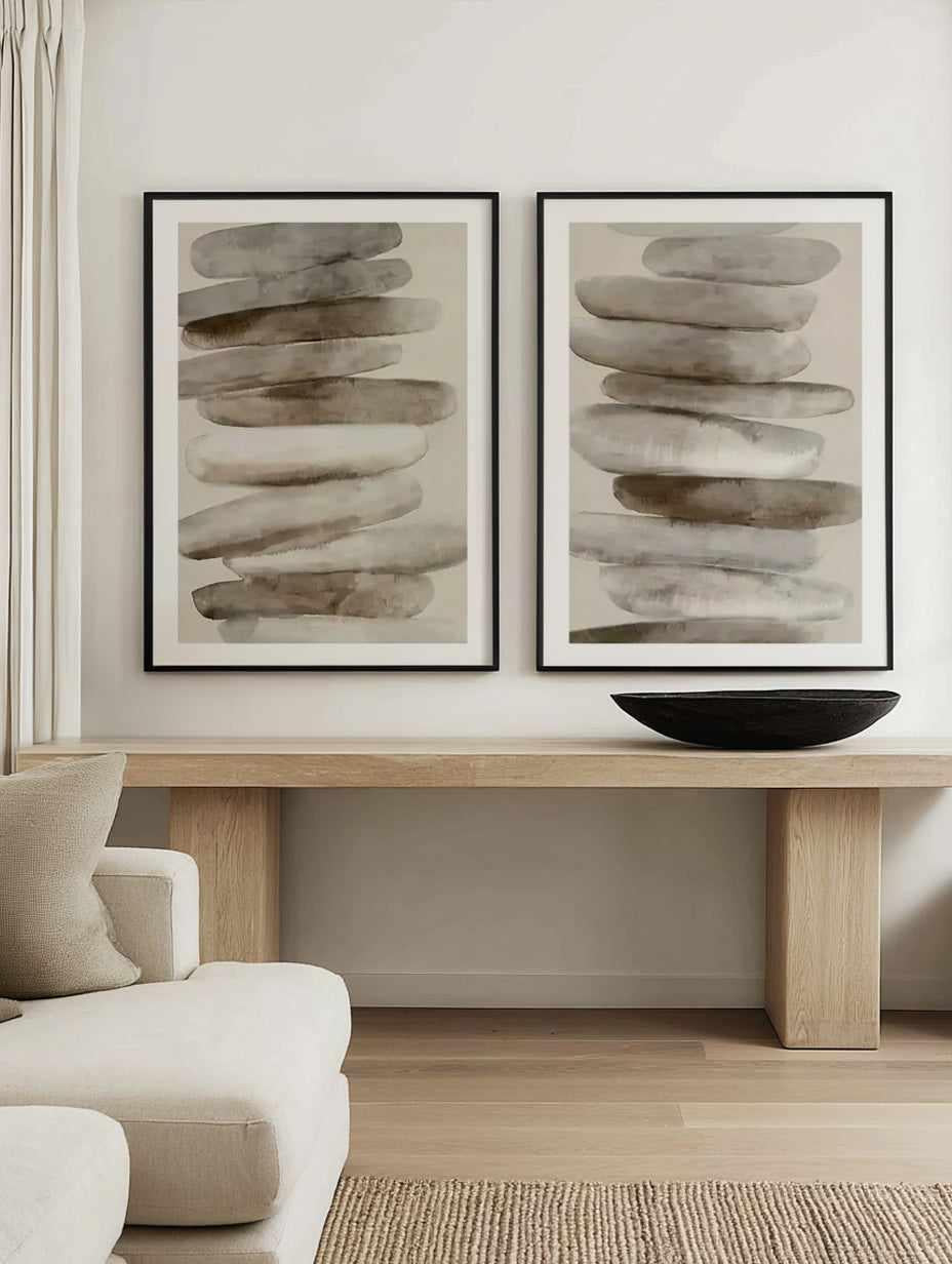 Pebble I & II Art Print Set of 2 | Matching Wall Art from Olive et Oriel where you can shop wallpaper and artworks online