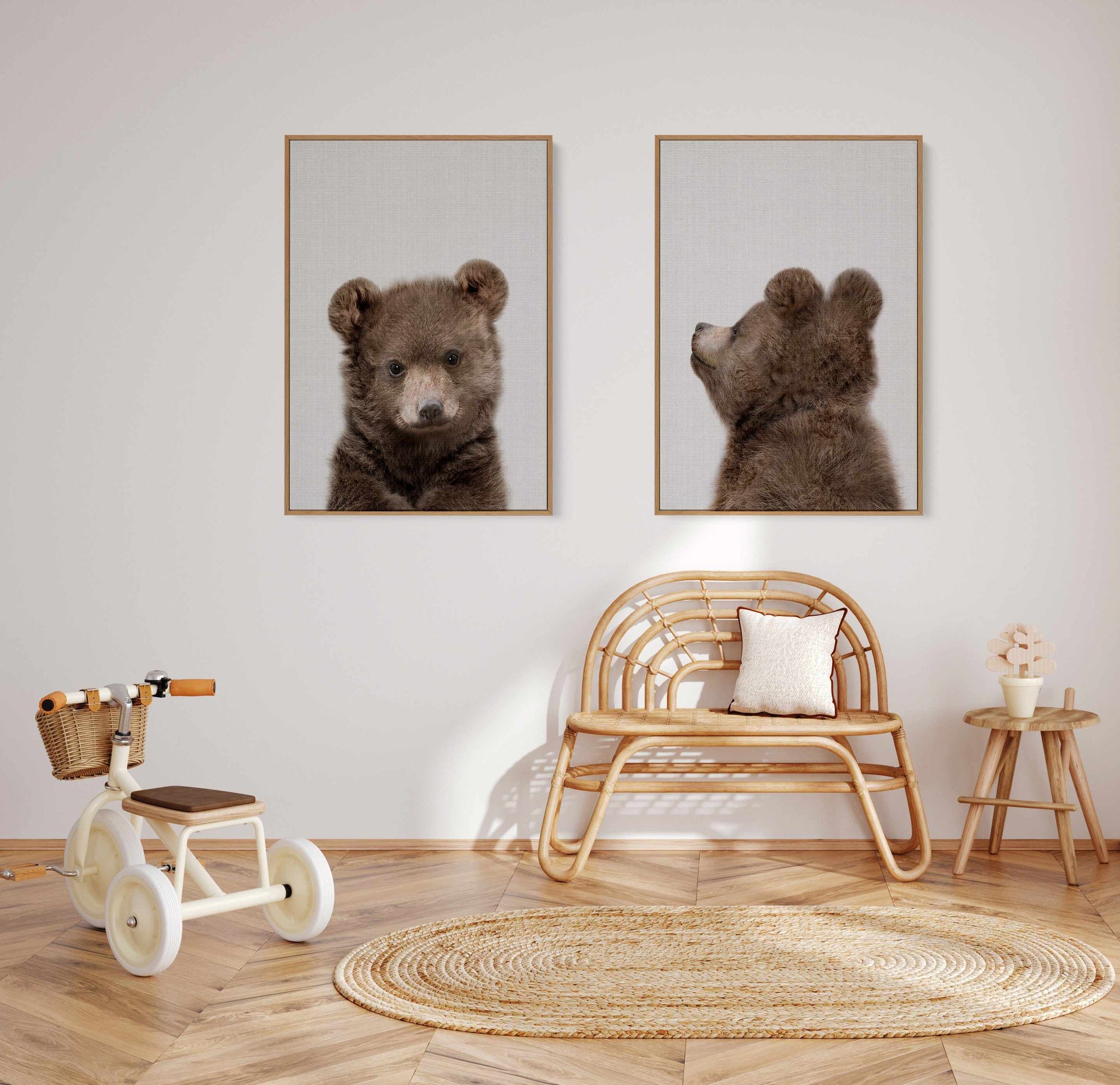 Peekaboo Baby Bear Back By Lola Peacock | Framed Canvas Art Print from Olive et Oriel where you can shop wallpaper and artworks online
