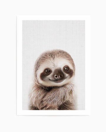 Peekaboo Baby Sloth by Lola Peacock | Art Print from Olive et Oriel where you can shop wallpaper and artworks online