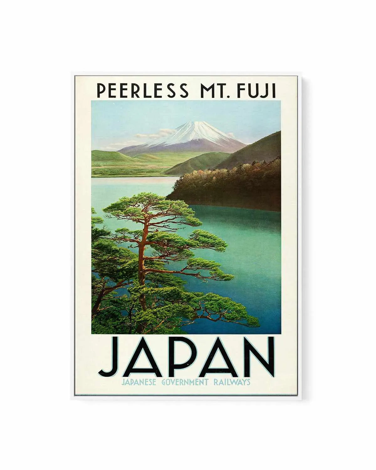 Peerless Mt Fuji Vintage Poster | Framed Canvas Art Print from Olive et Oriel where you can shop wallpaper and artworks online