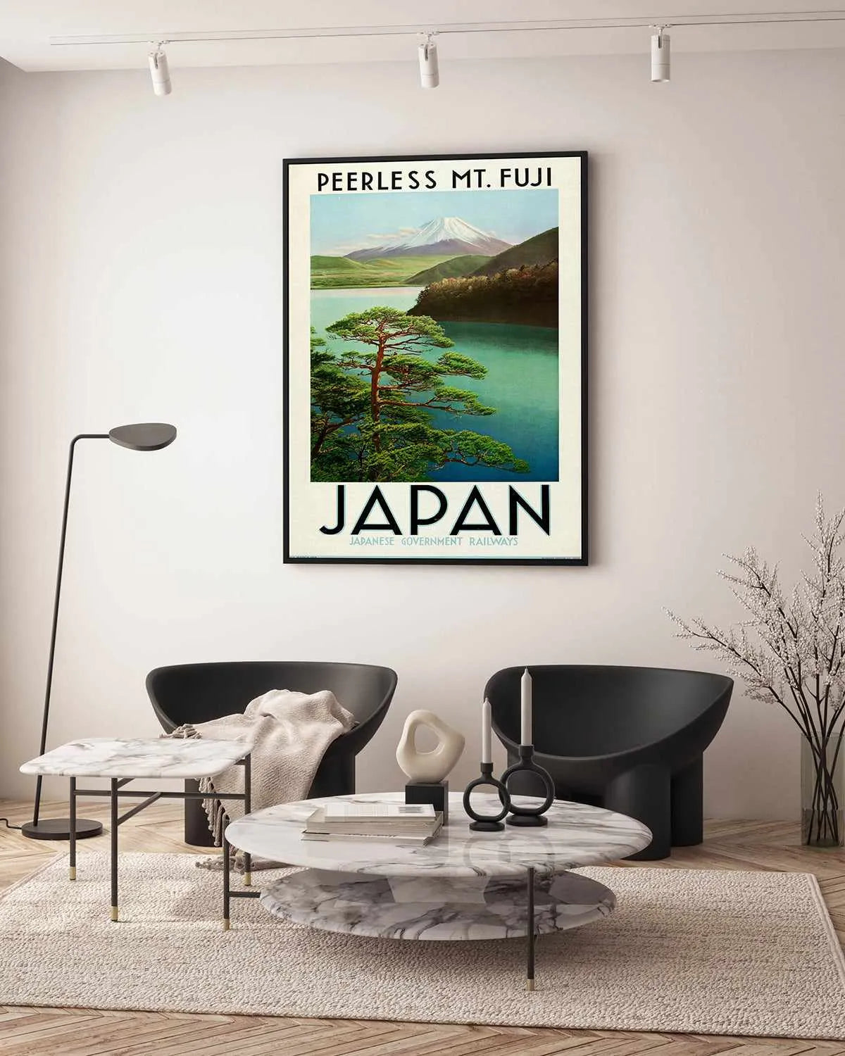 Peerless Mt Fuji Vintage Poster | Framed Canvas Art Print from Olive et Oriel where you can shop wallpaper and artworks online