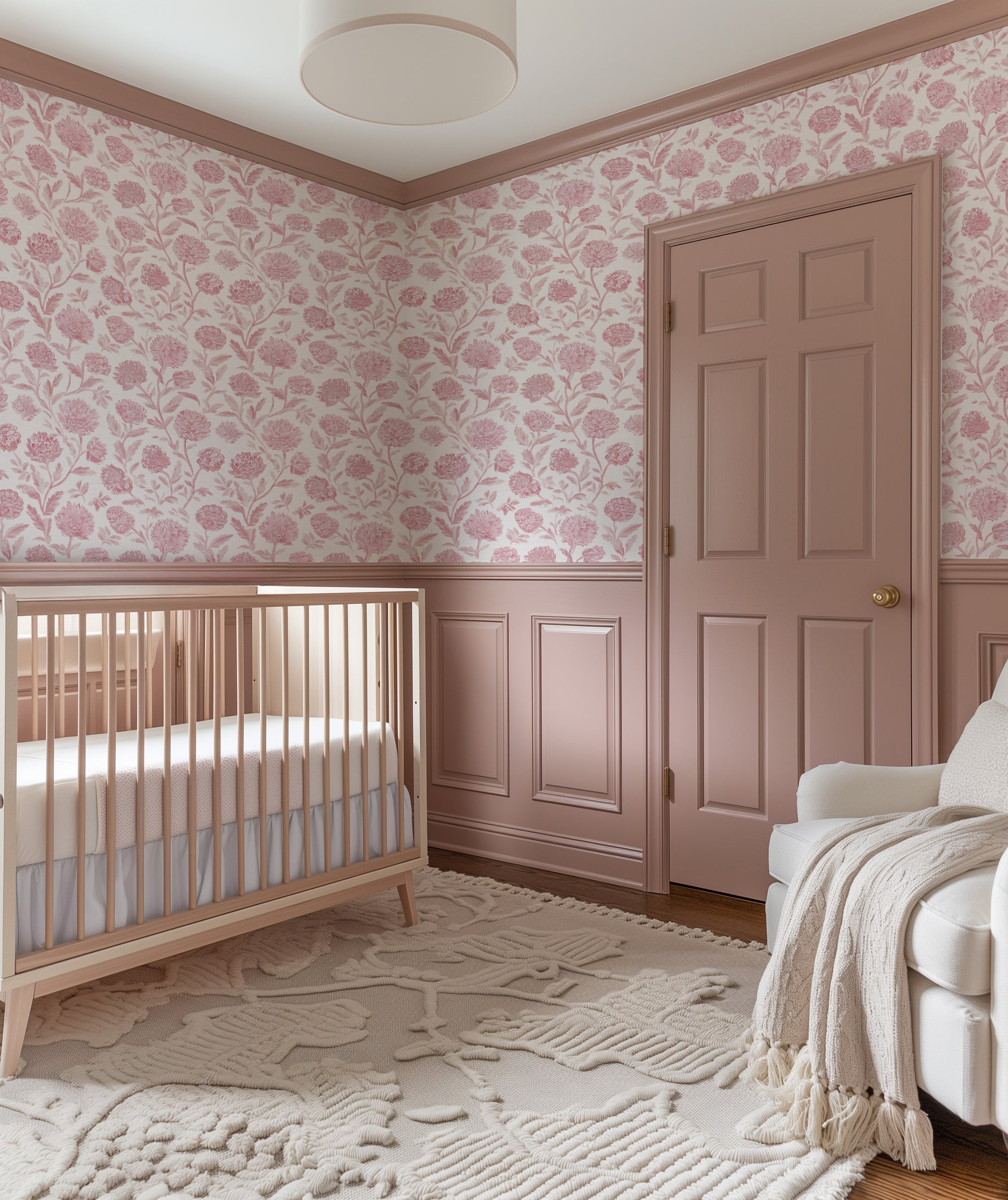 Peony Lane in Pink Wallpaper from Olive et Oriel where you can shop wallpaper and artworks online