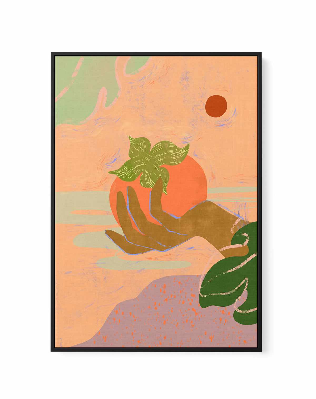 Persimmon by Arty Guava | Framed Canvas Art Print