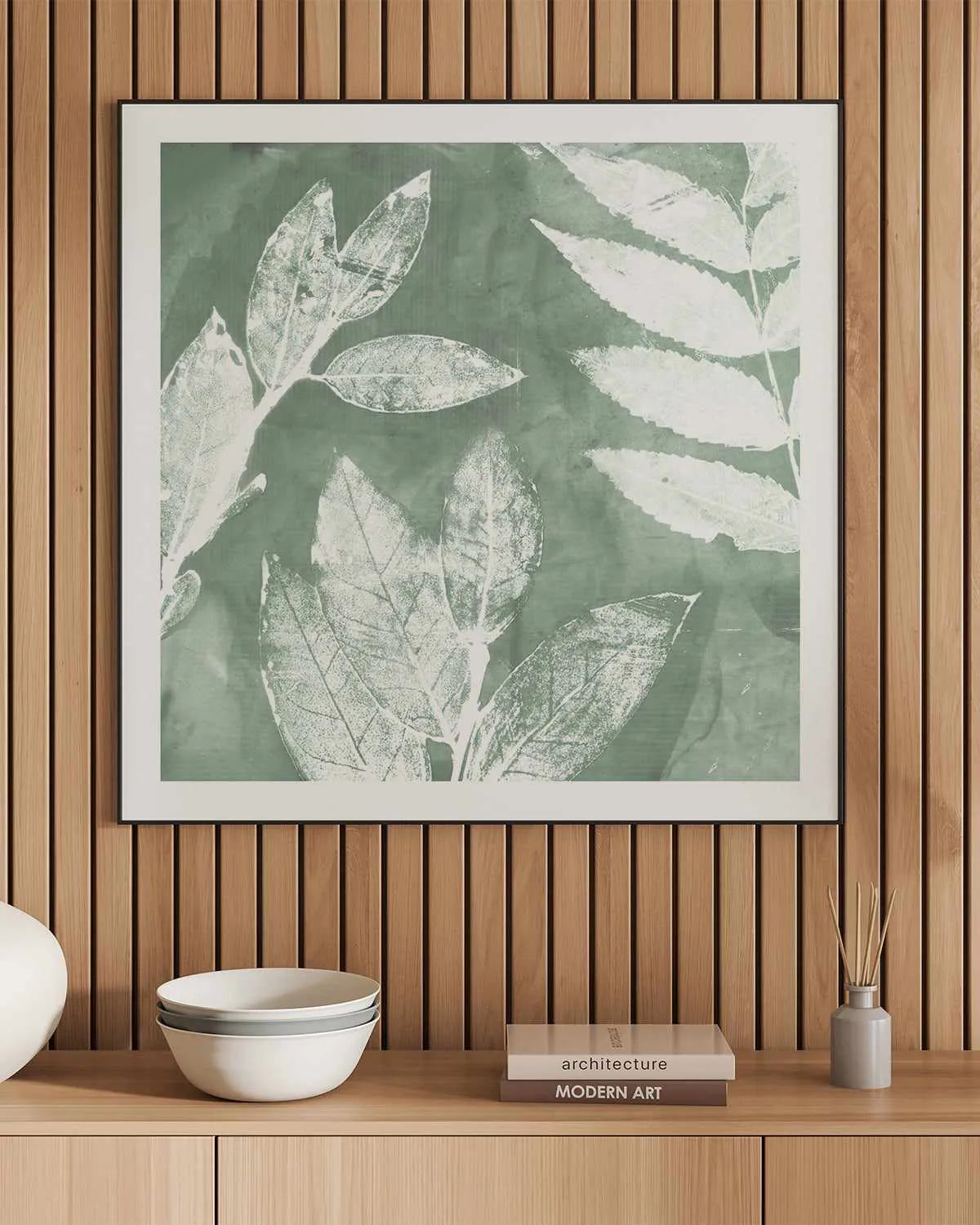 Petal Imprint II Sage Art Print from Olive et Oriel where you can shop wallpaper and artworks online