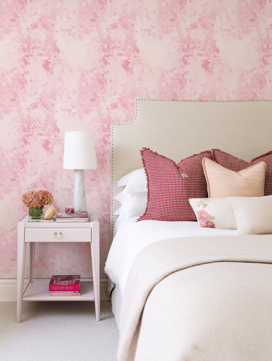 Petal Marble in Pink Wallpaper from Olive et Oriel where you can shop wallpaper and artworks online
