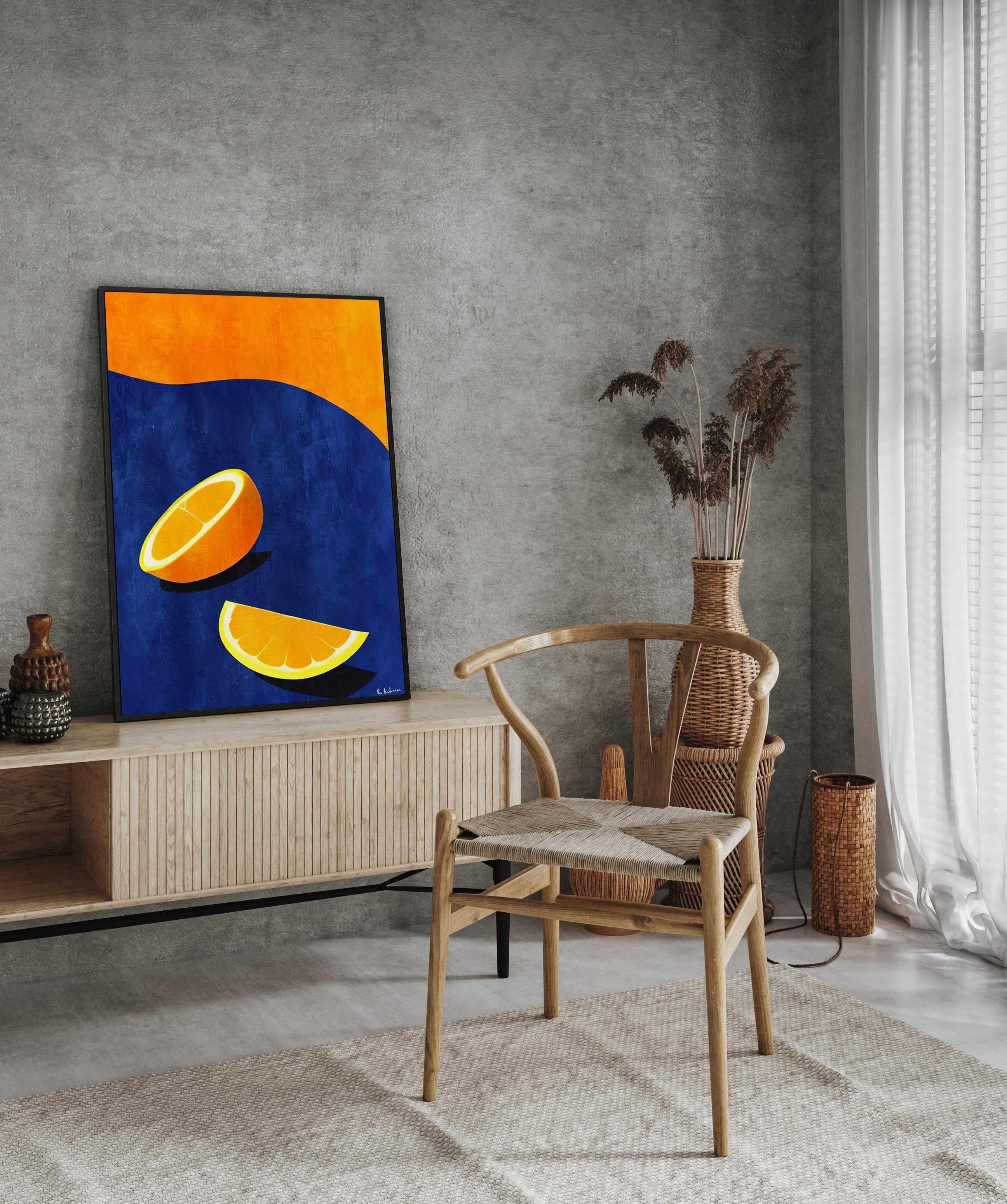 Petit DeIjeuner, Deux Oranges By Bo Anderson | Framed Canvas Art Print