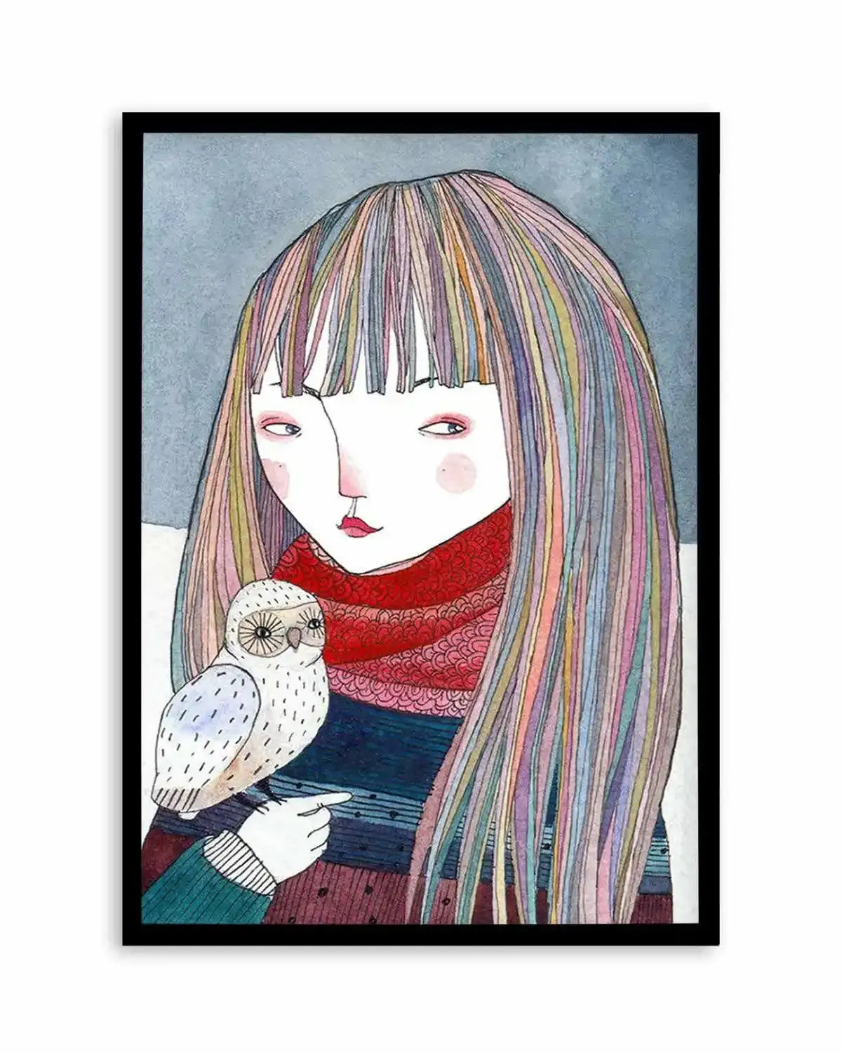 Petite Owl Art Print from Olive et Oriel where you can shop wallpaper and artworks online