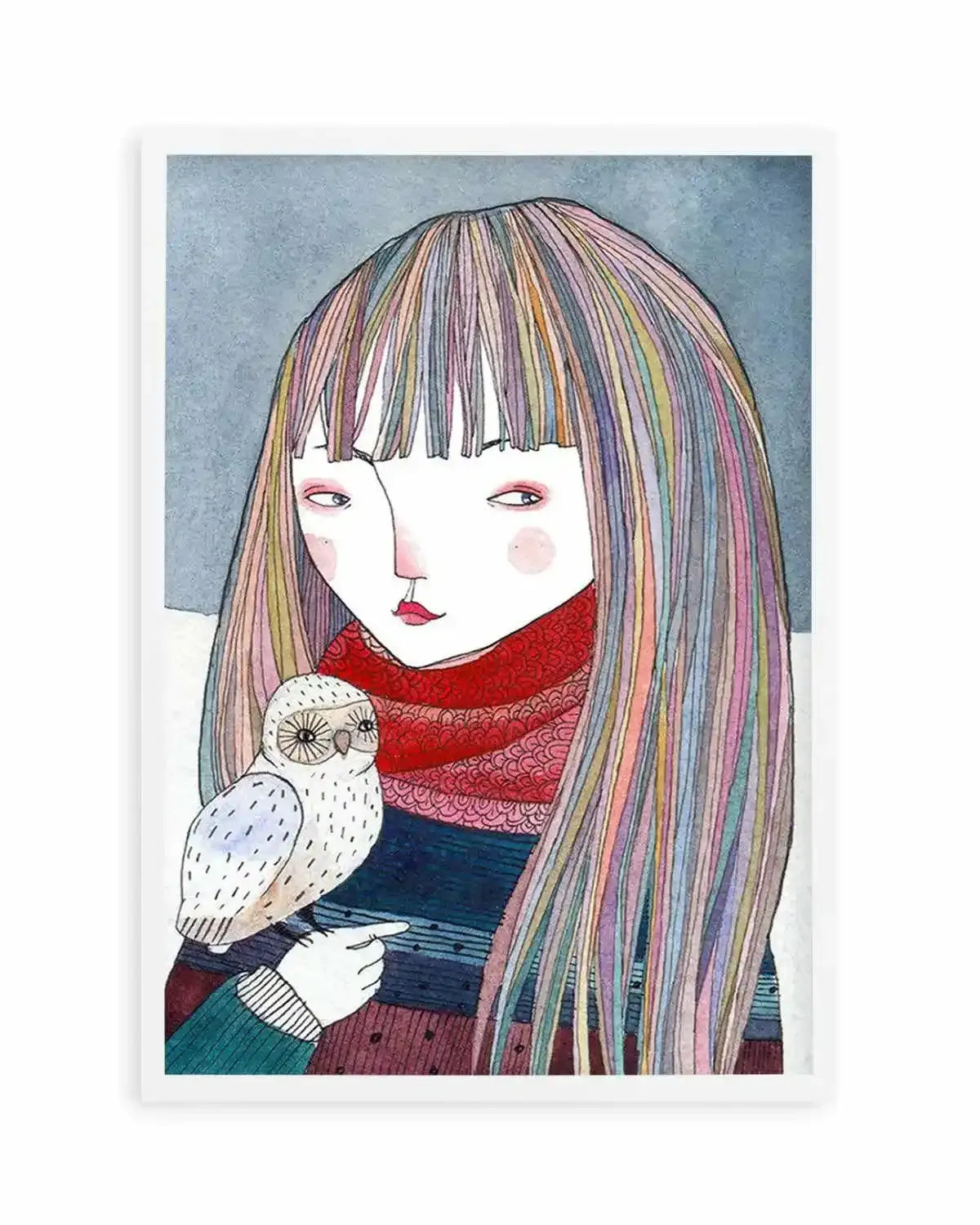 Petite Owl Art Print from Olive et Oriel where you can shop wallpaper and artworks online
