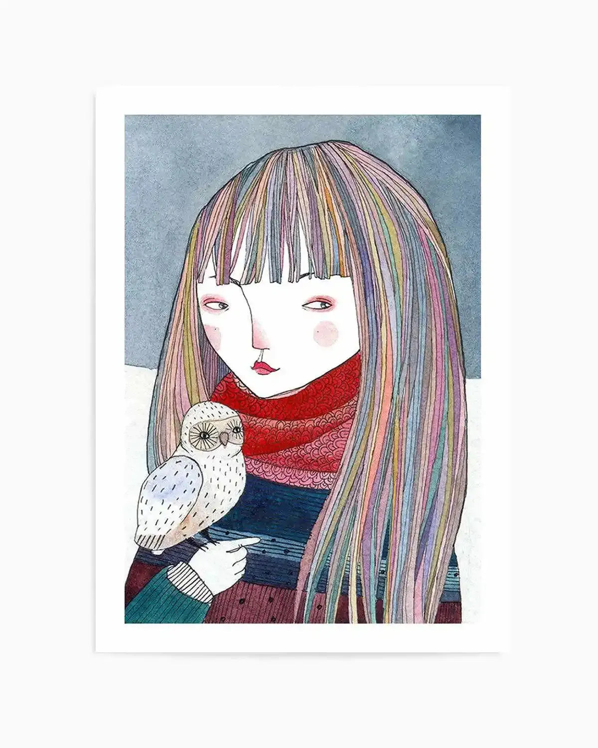 Petite Owl Art Print from Olive et Oriel where you can shop wallpaper and artworks online