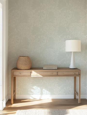 Petite Fleur Vintage Wallpaper in Sage from Olive et Oriel where you can shop wallpaper and artworks online