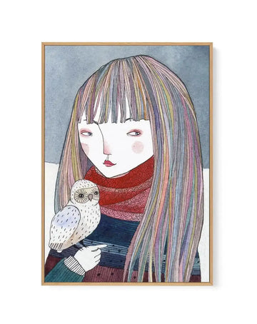 Petite Owl | Framed Canvas-CANVAS-You can shop wall art online with Olive et Oriel for everything from abstract art to fun kids wall art. Our beautiful modern art prints and canvas art are available from large canvas prints to wall art paintings and our proudly Australian artwork collection offers only the highest quality framed large wall art and canvas art Australia - You can buy fashion photography prints or Hampton print posters and paintings on canvas from Olive et Oriel and have them deliv