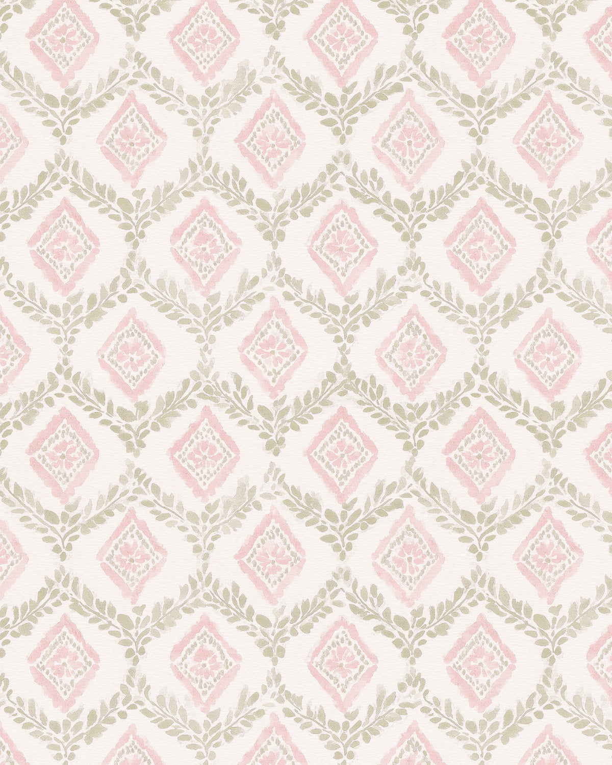 Petite Pink Palais Wallpaper from Olive et Oriel where you can shop wallpaper and artworks online