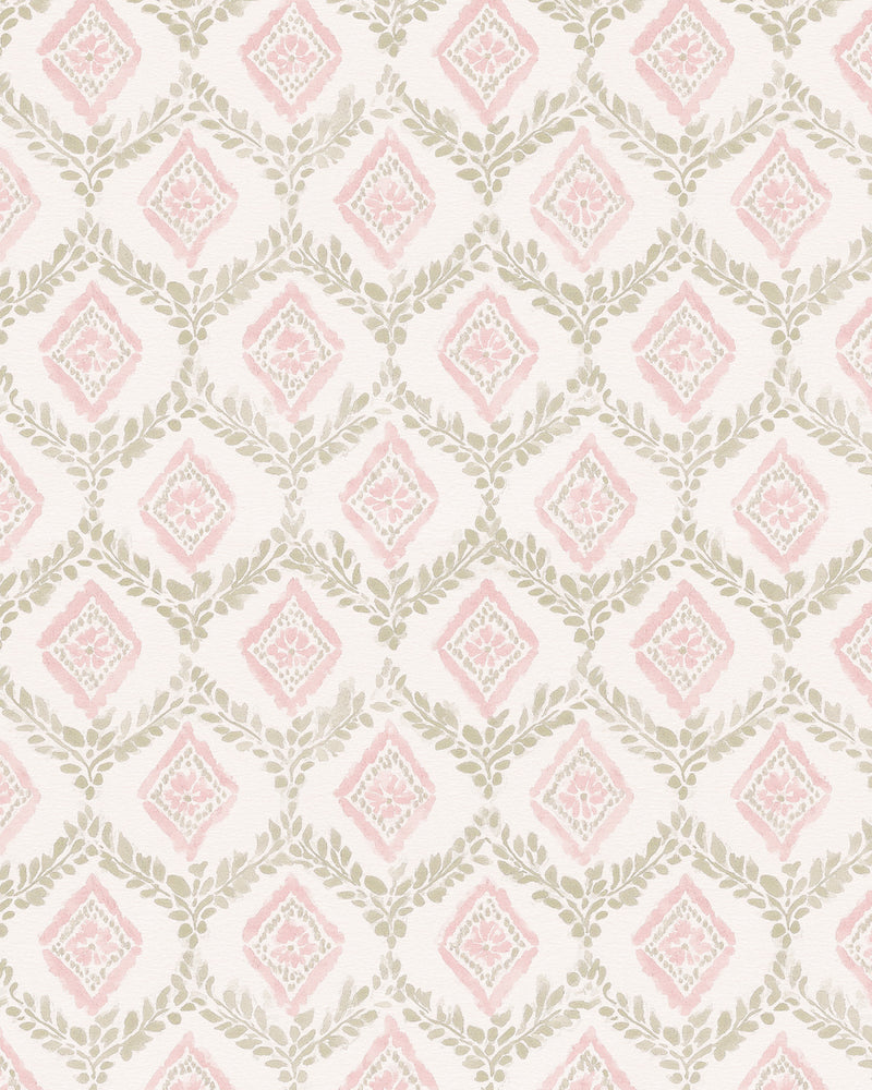 Petite Pink Palais Wallpaper from Olive et Oriel where you can shop wallpaper and artworks online