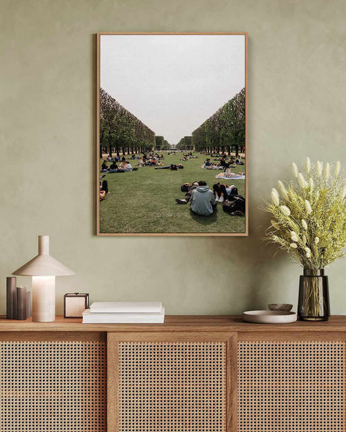 Picnics in Paris by Jovani Demetrie | Framed Canvas Art Print