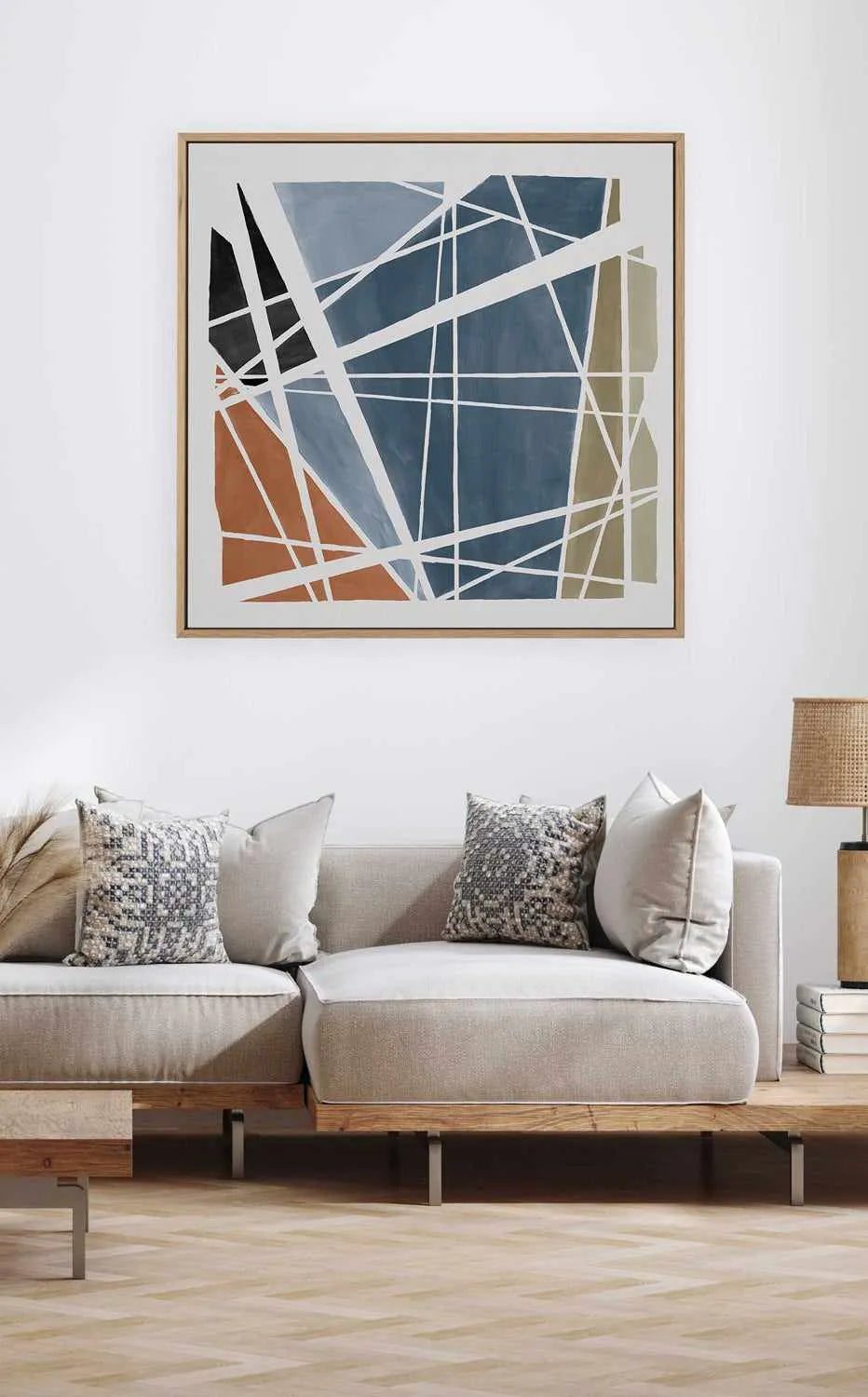 Pieces Together I | Framed Canvas Art Print from Olive et Oriel where you can shop wallpaper and artworks online