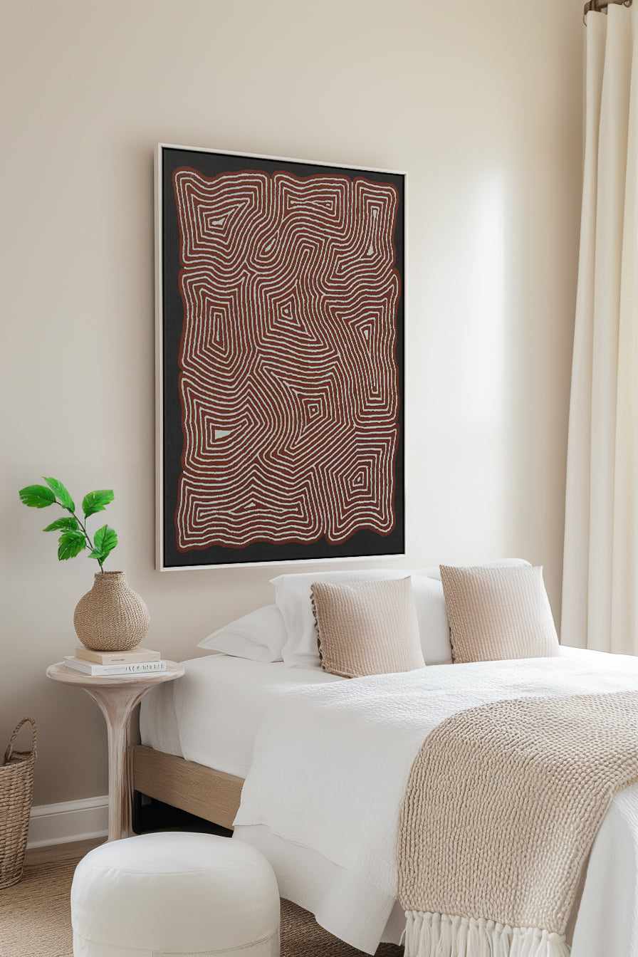 Pikilyi Jukurrpa I (Vaughan Springs Dreaming) by Valerie Napanangka Marshall | Framed Canvas Art Print