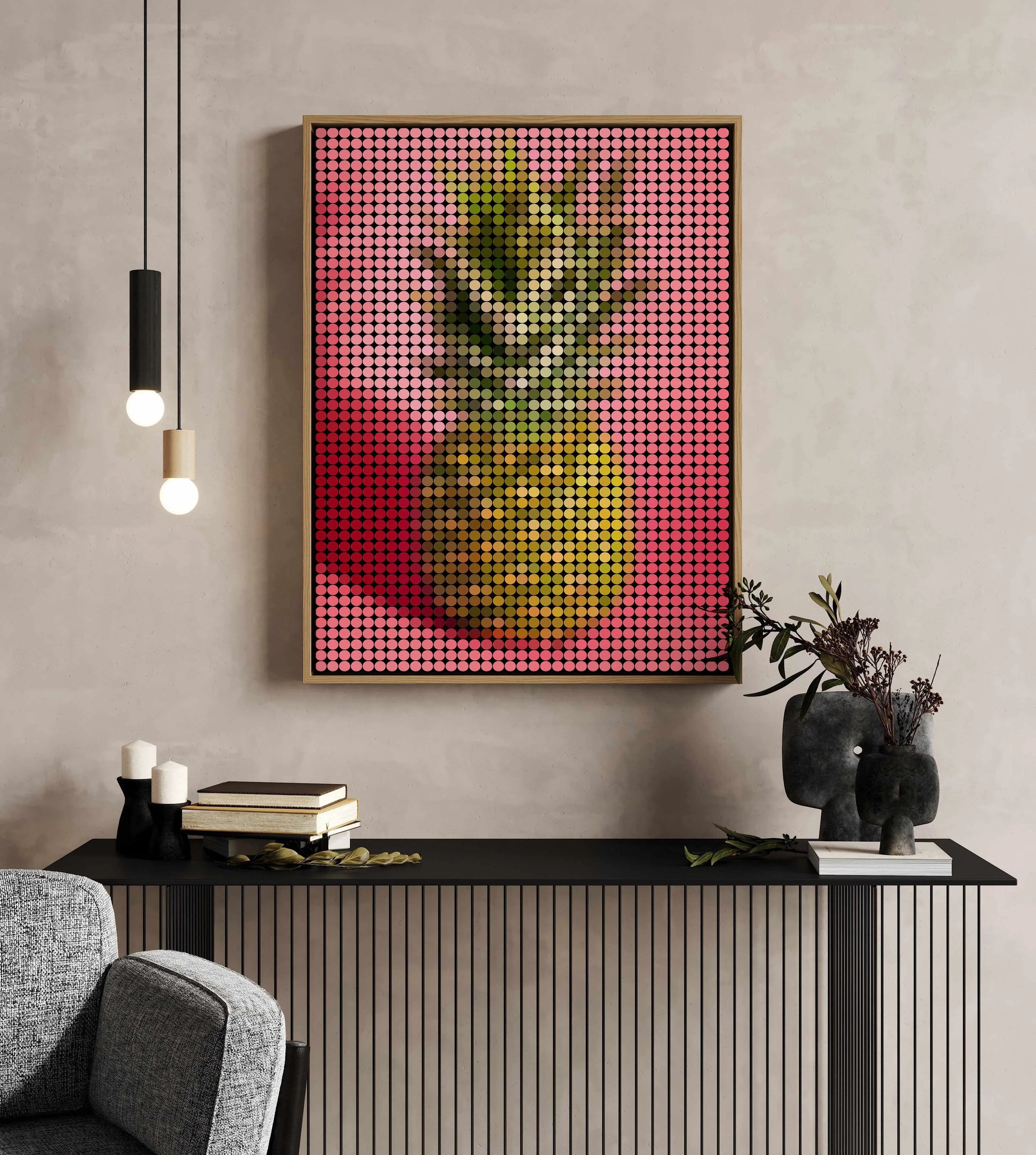 Pineapple Dots | Framed Canvas Art Print from Olive et Oriel where you can shop wallpaper and artworks online