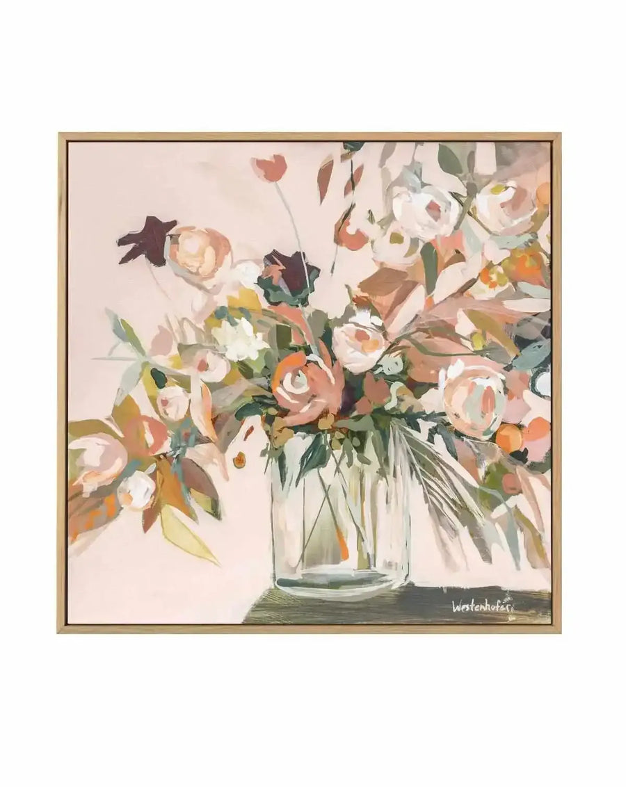 Pink Bouquet by Jenny Westenhofer | Framed Canvas Art Print from Olive et Oriel where you can shop wallpaper and artworks online