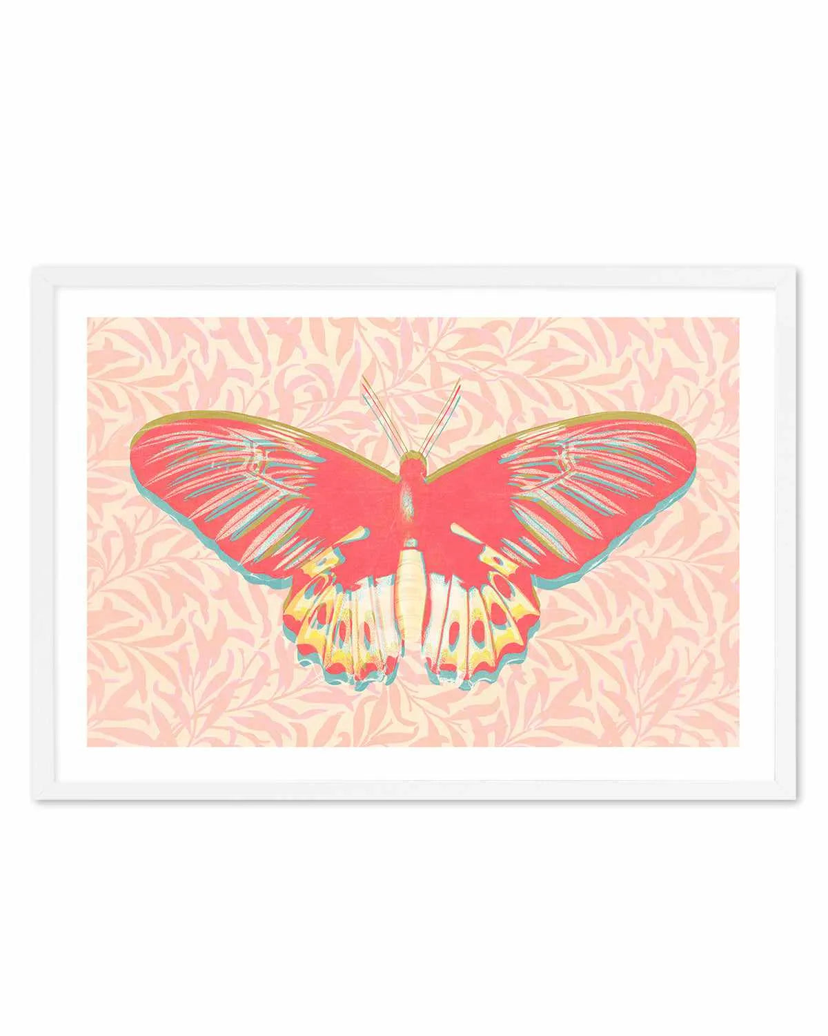 Pink Butterfly Art Print from Olive et Oriel where you can shop wallpaper and artworks online