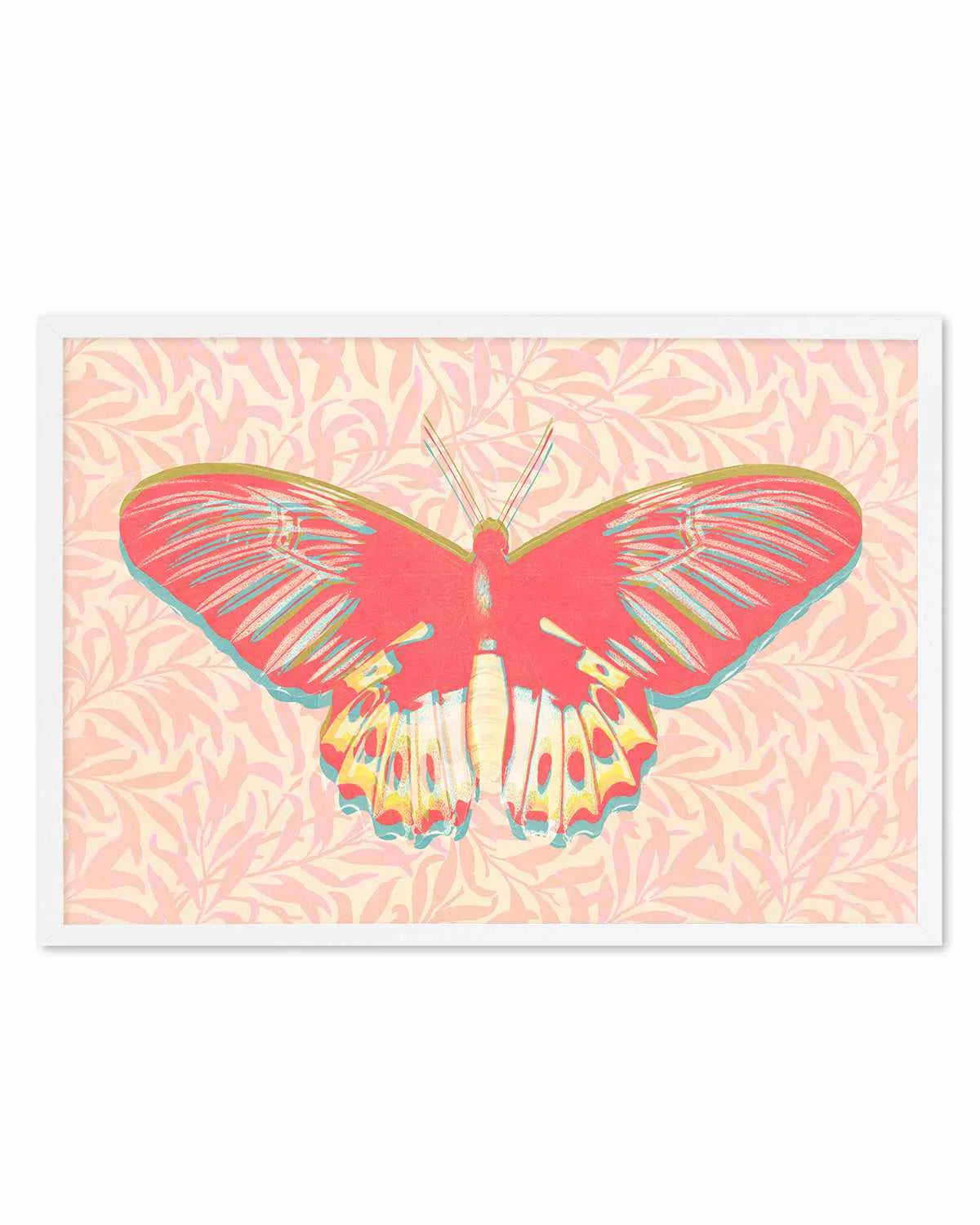 Pink Butterfly Art Print from Olive et Oriel where you can shop wallpaper and artworks online