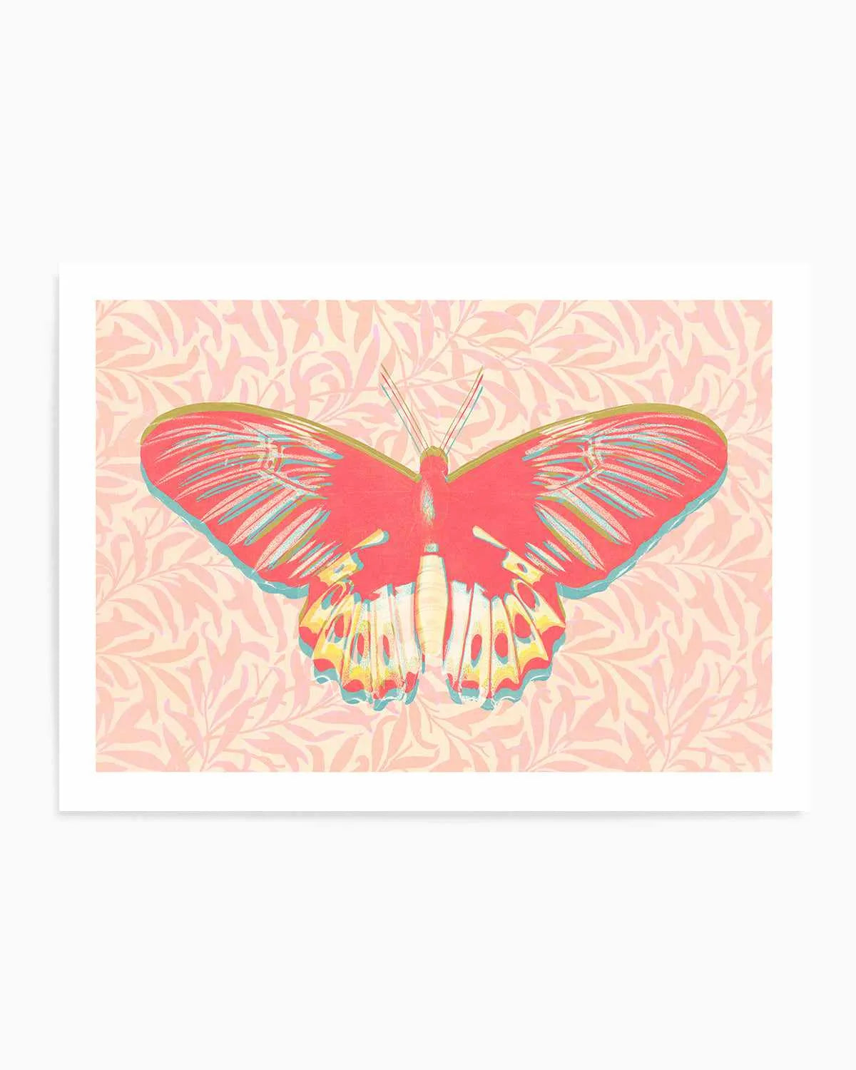 Pink Butterfly Art Print from Olive et Oriel where you can shop wallpaper and artworks online