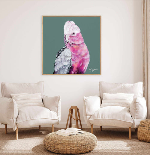 Pink Cockatoo I by Heylie Morris | Framed Canvas Art Print