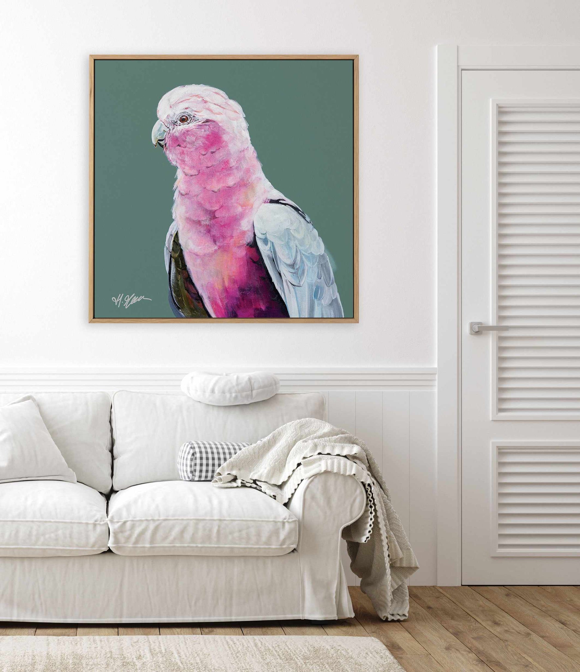 Pink Cockatoo II by Heylie Morris | Framed Canvas Art Print from Olive et Oriel where you can shop wallpaper and artworks online