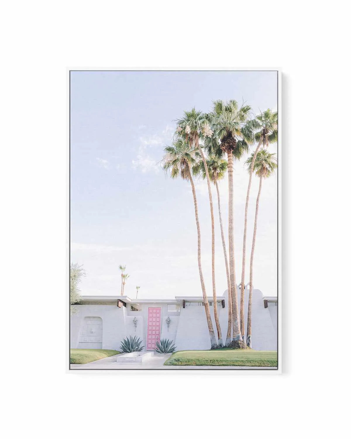 Pink Door Palm Springs | Framed Canvas Art Print from Olive et Oriel where you can shop wallpaper and artworks online