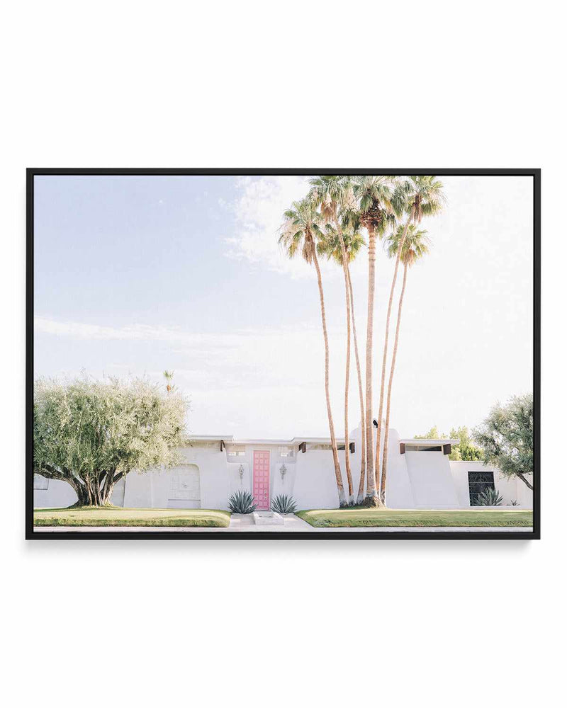 Pink Door Palm Springs LS | Framed Canvas Art Print