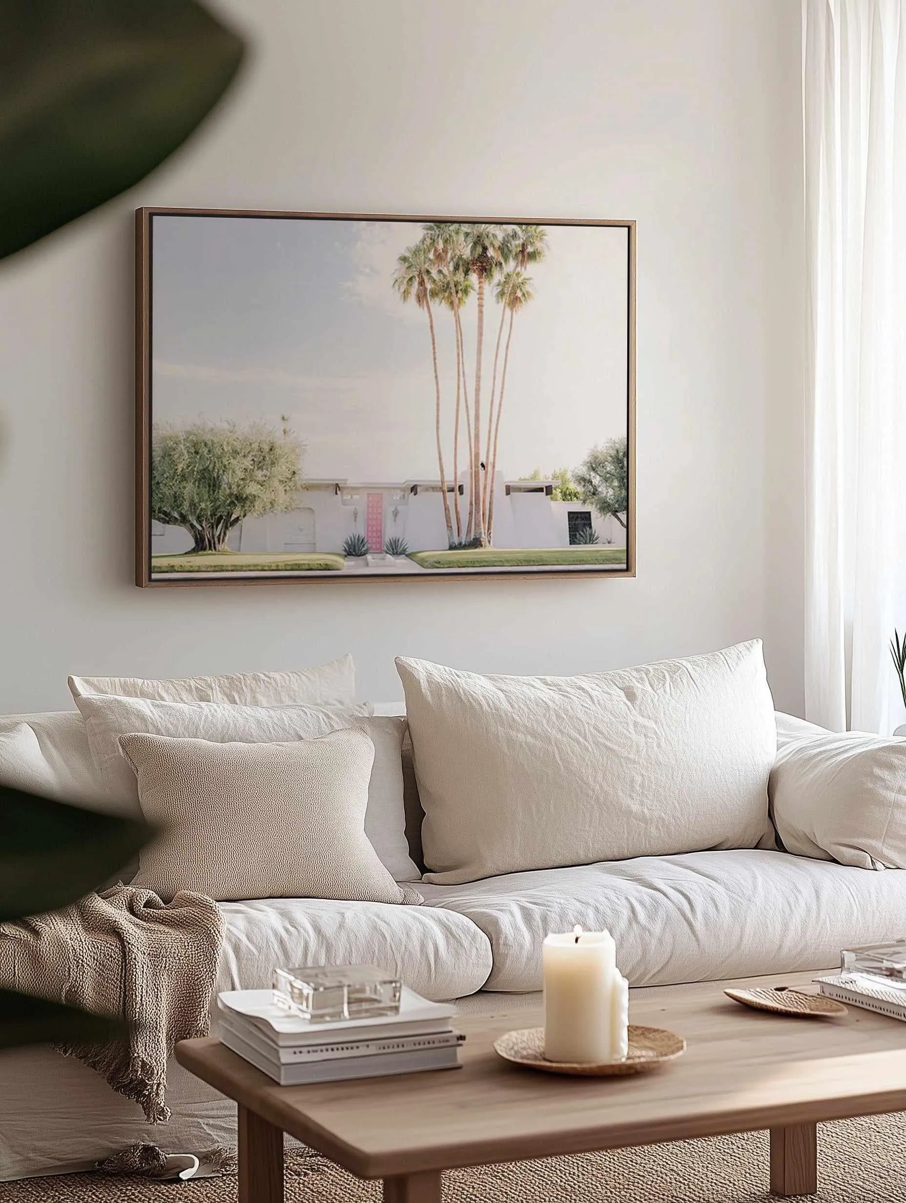 Pink Door Palm Springs LS | Framed Canvas Art Print from Olive et Oriel where you can shop wallpaper and artworks online