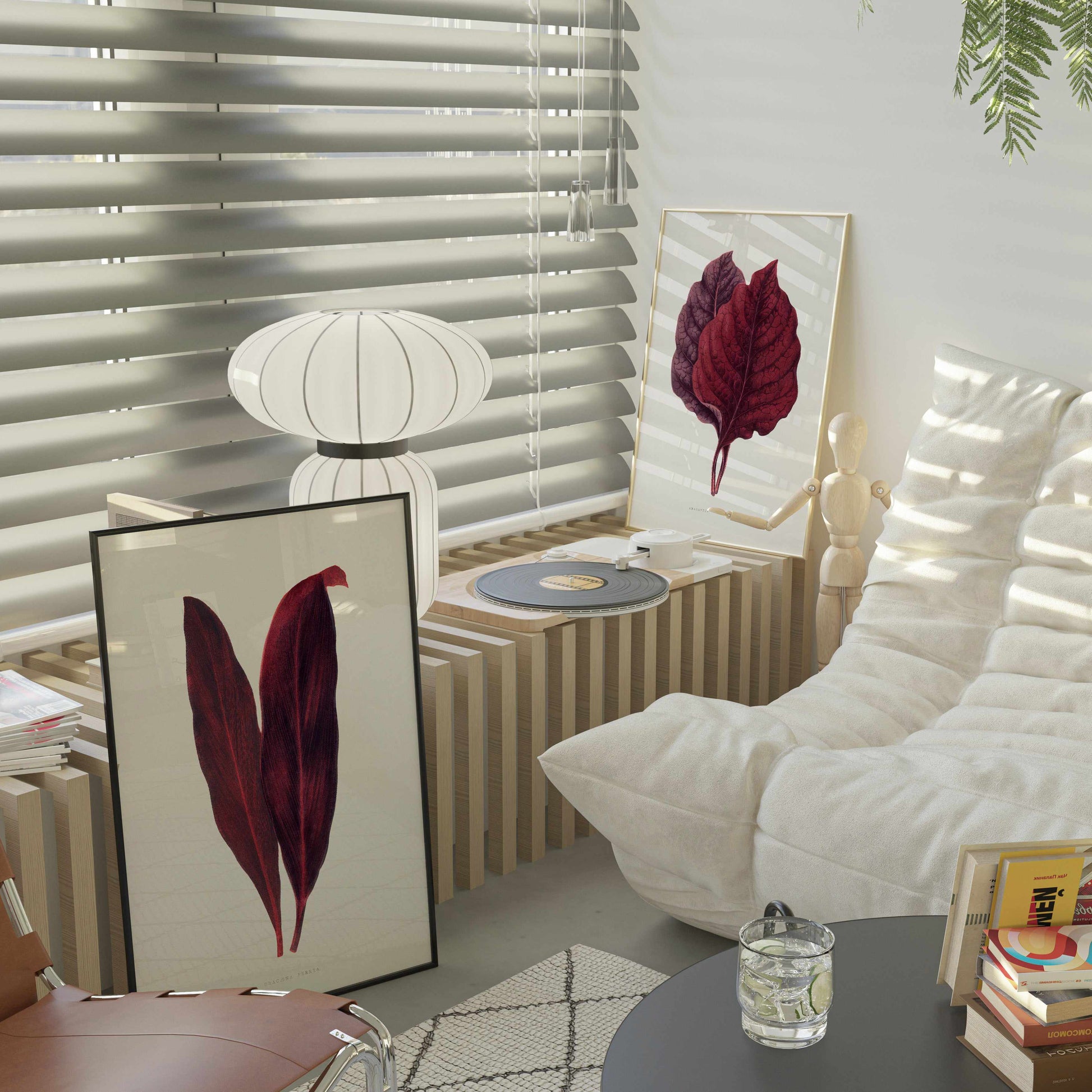 Pink Dracaena Ferrea Leaf Illustration By Les Plantes a | Art Print from Olive et Oriel where you can shop wallpaper and artworks online