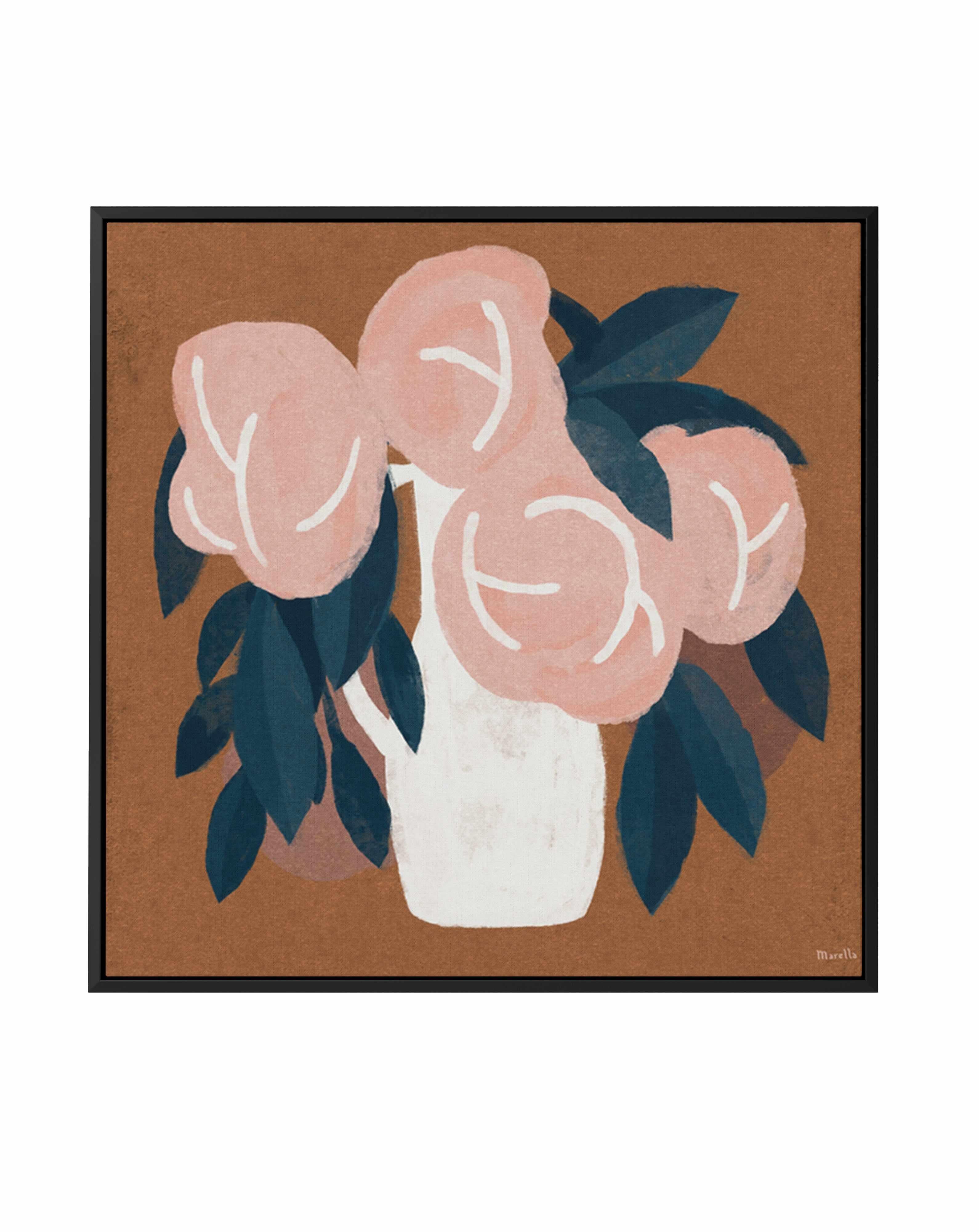 Pink Flora by Marco Marella | Framed Canvas Art Print from Olive et Oriel where you can shop wallpaper and artworks online