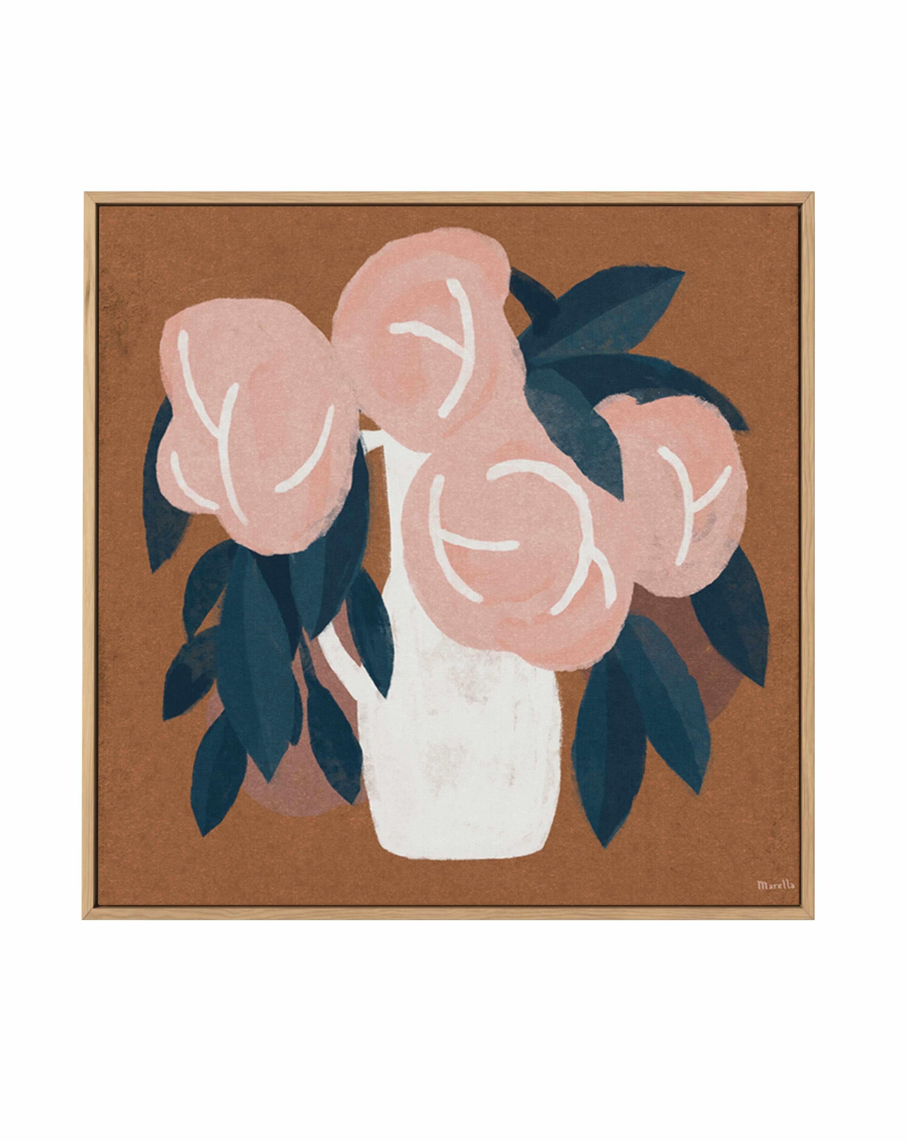 Pink Flora by Marco Marella | Framed Canvas Art Print from Olive et Oriel where you can shop wallpaper and artworks online