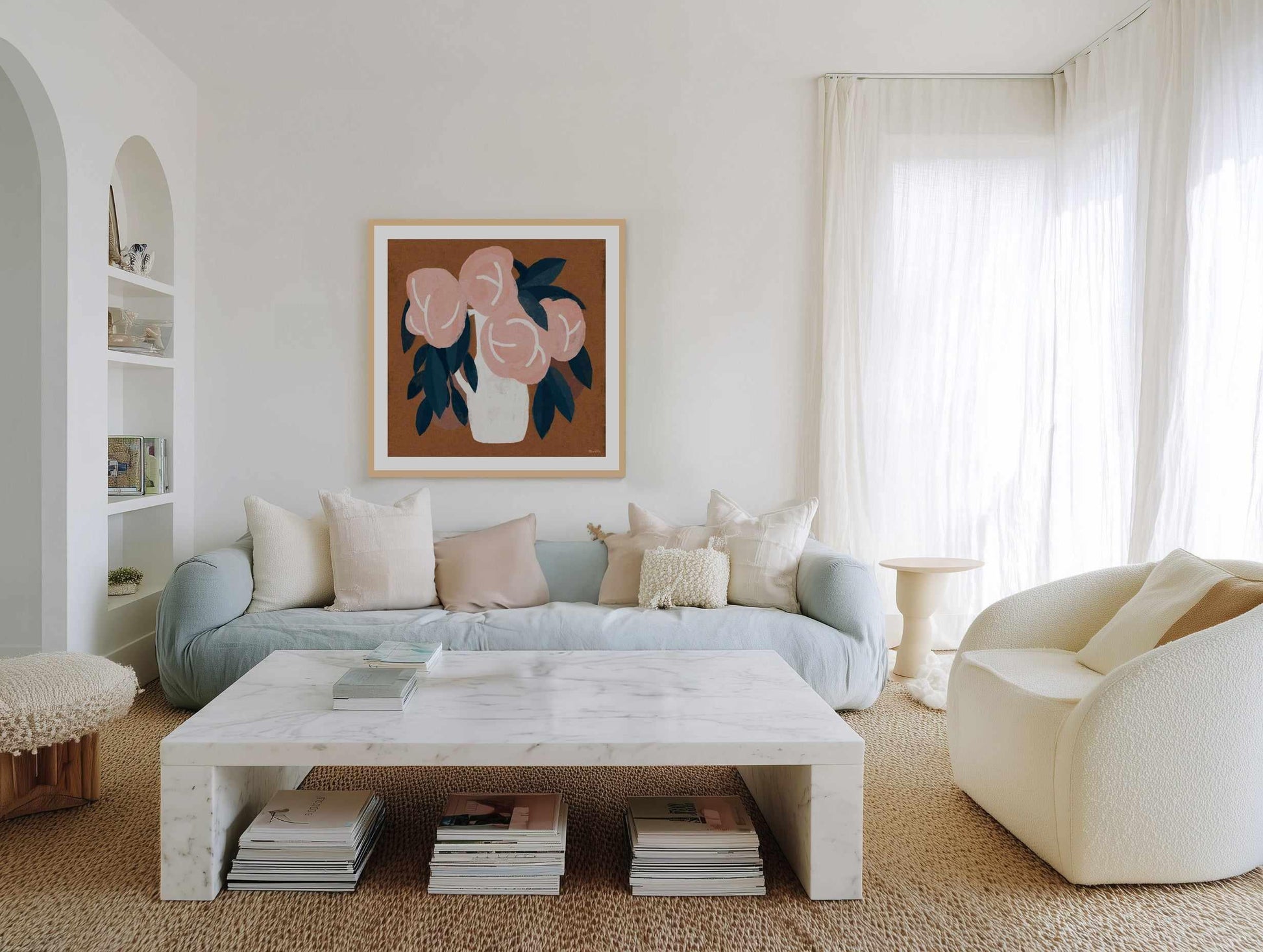 Pink Flora by Marco Marella | Art Print from Olive et Oriel where you can shop wallpaper and artworks online