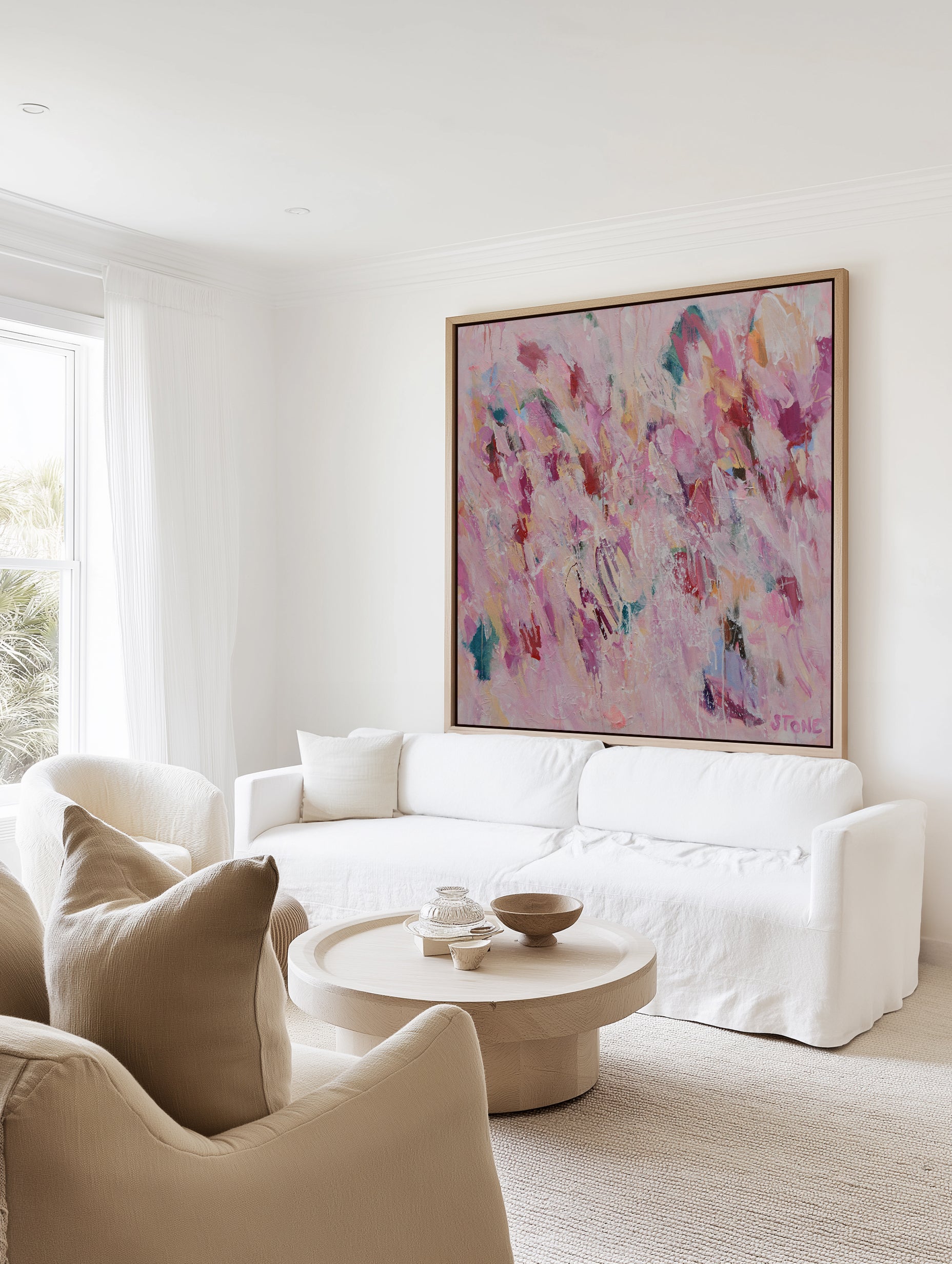Pink Haze by Belinda Stone | Framed Canvas Art Print