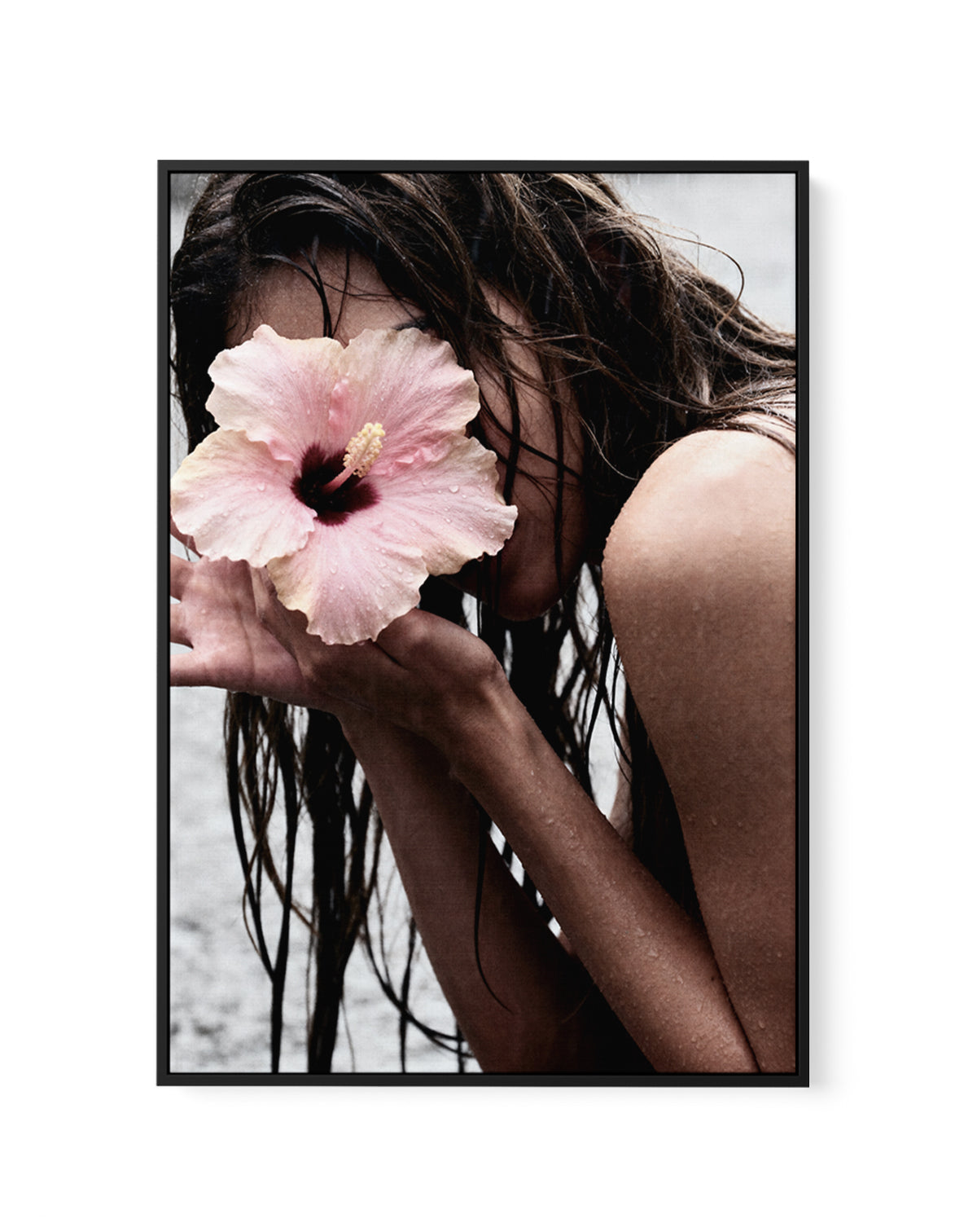 Pink Hibiscus | Framed Canvas Art Print from Olive et Oriel where you can shop wallpaper and artworks online
