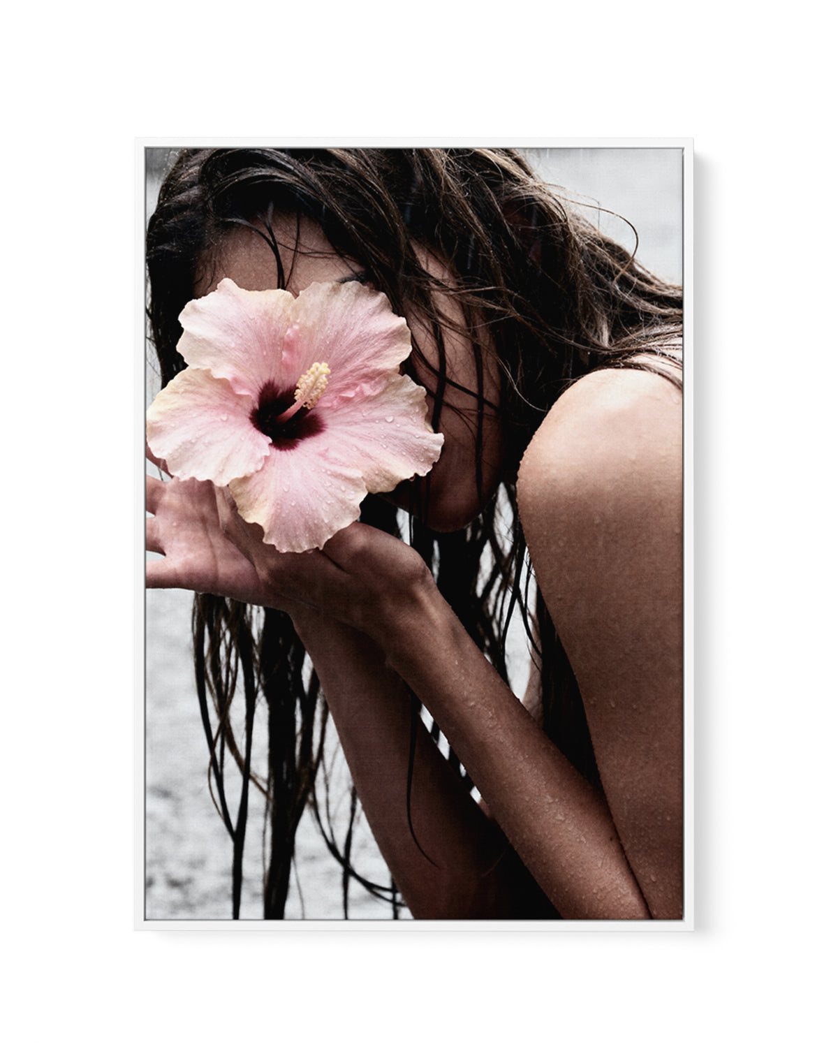 Pink Hibiscus | Framed Canvas Art Print from Olive et Oriel where you can shop wallpaper and artworks online