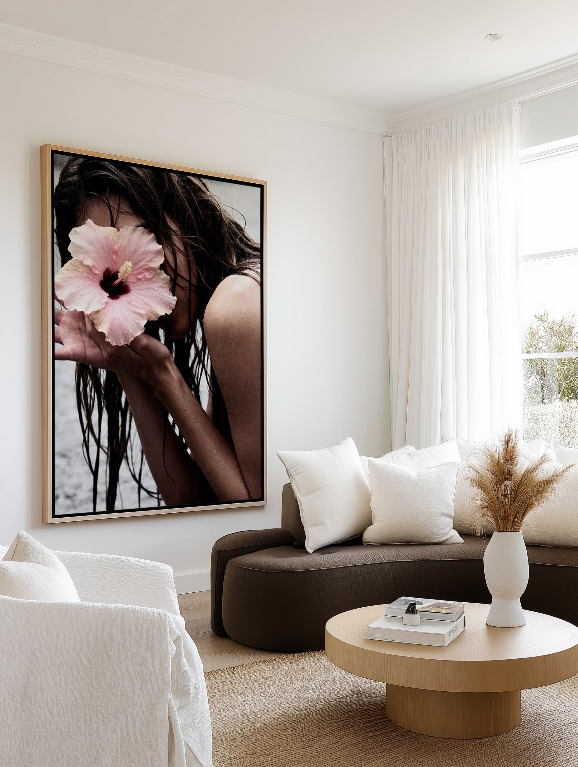 Pink Hibiscus | Framed Canvas Art Print from Olive et Oriel where you can shop wallpaper and artworks online